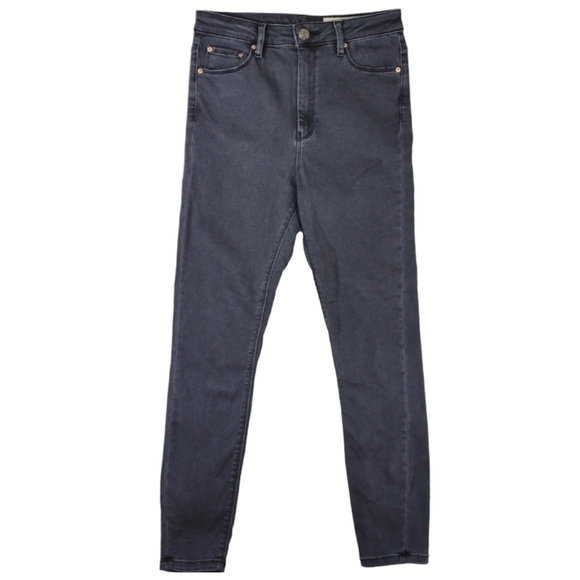 ASOS Slim Gray Black High Rise Denim Mom Jeans Size 28/30 - Picture 1 of 11